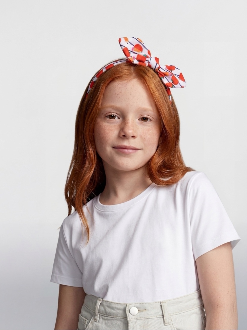 Back to School Bow Headband for Girls, Apple and Pencil Print Knot Hair Accessor